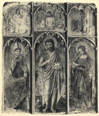 Anonimo — Retable de St. Jean Baptiste - fin XVIe siècle attribué a L. Bréa. Chapelle de Coursegoules — insieme